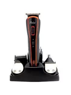   Комплект за бръснене и подстригване 5в1 ZEPHYR ZP 1810 BT, Тример за нос, Тример за детайли, Приставка за бръснене, Аксесоари, Черен/оранжев - Код G8441